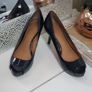 CALVIN KLEIN 'Garda' Peep Toe Platform Pumps